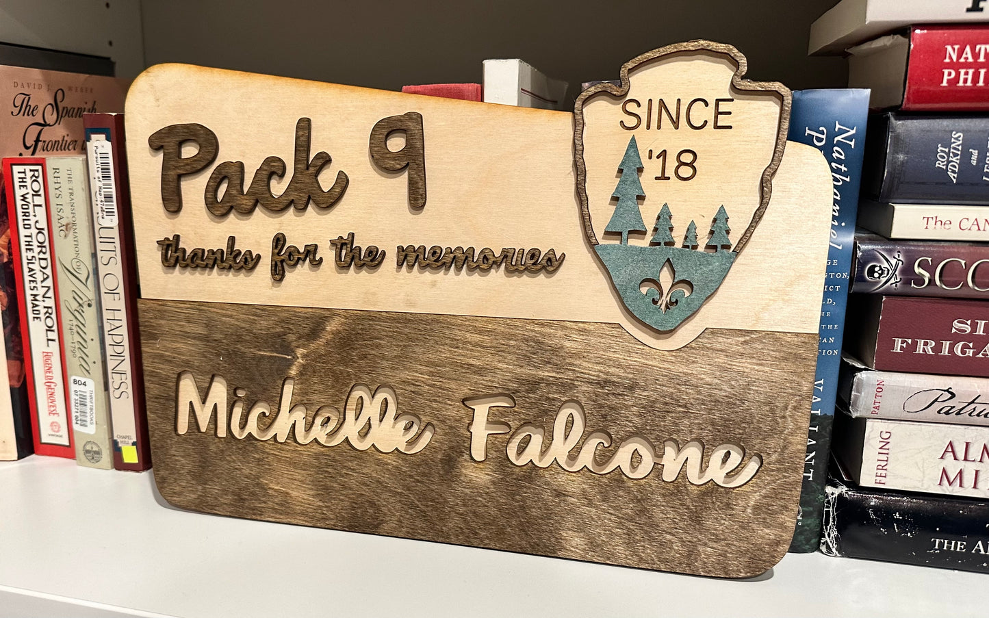 Leader Plaque for Cub Scout, Boy Scout, Girl Scout - Great thank you gift!