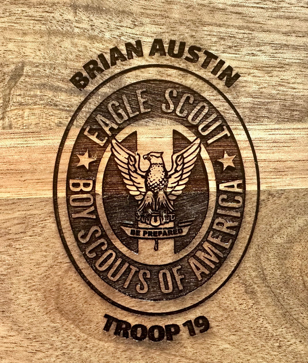 Eagle Scout cutting board — authentic catalog