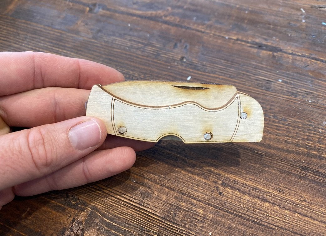 Unassembled Wooden Locking Pocket Knife Kit