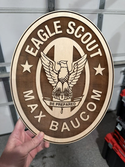 Personalized Eagle Scout Oval Wood Plaque