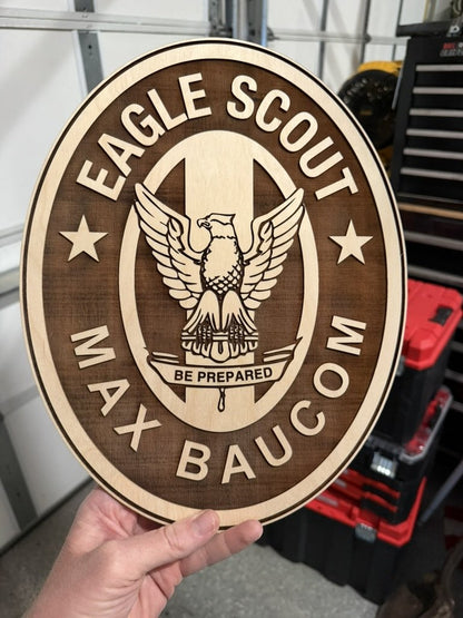 Personalized Eagle Scout Oval Wood Plaque