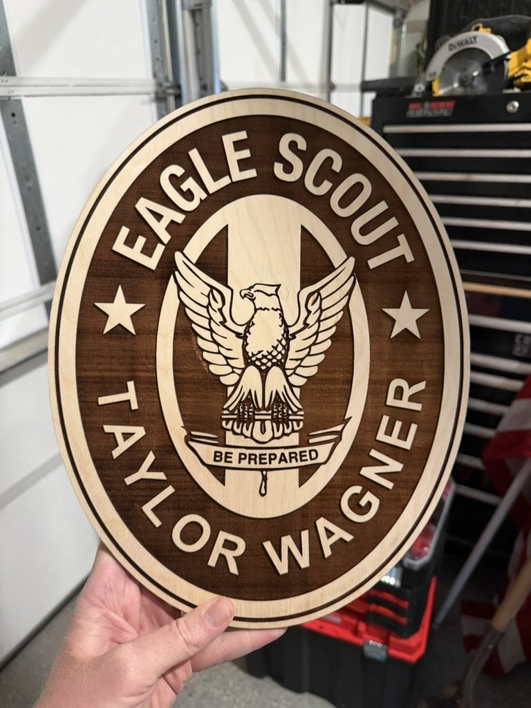 Personalized Eagle Scout Oval Wood Plaque