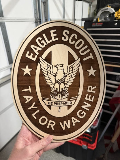 Personalized Eagle Scout Oval Wood Plaque