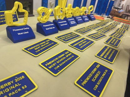 Pinewood Derby Award Set (Custom License Plates)