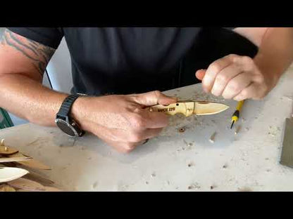 Unassembled Wooden Locking Pocket Knife Kit