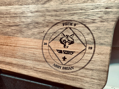 Leader Cutting Board for Cub Scout, Boy Scout, Girl Scout - Great thank you gift!